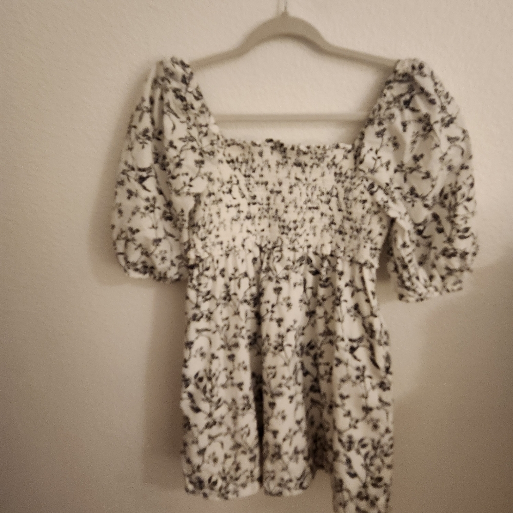 American Eagle Outfitters Black and White Floral Dress